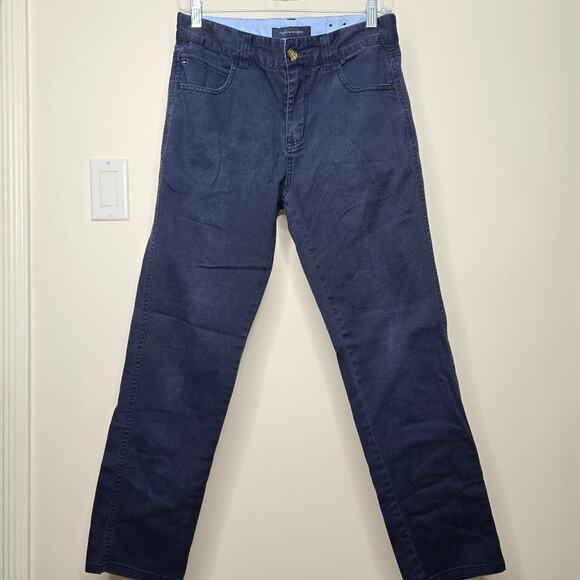TOMMY HILFIGER Youth Navy Blue Pants Size 18 w/ Adjustable Elastic Button Waist - Picture 1 of 8